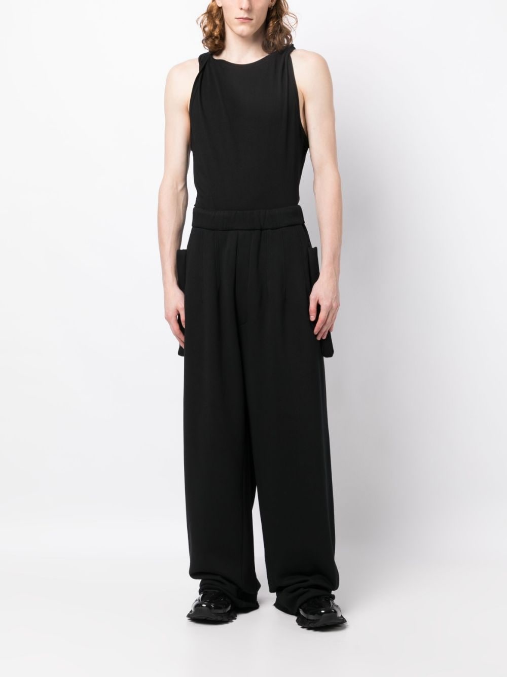 detailed-pocket wide-leg trousers - 2