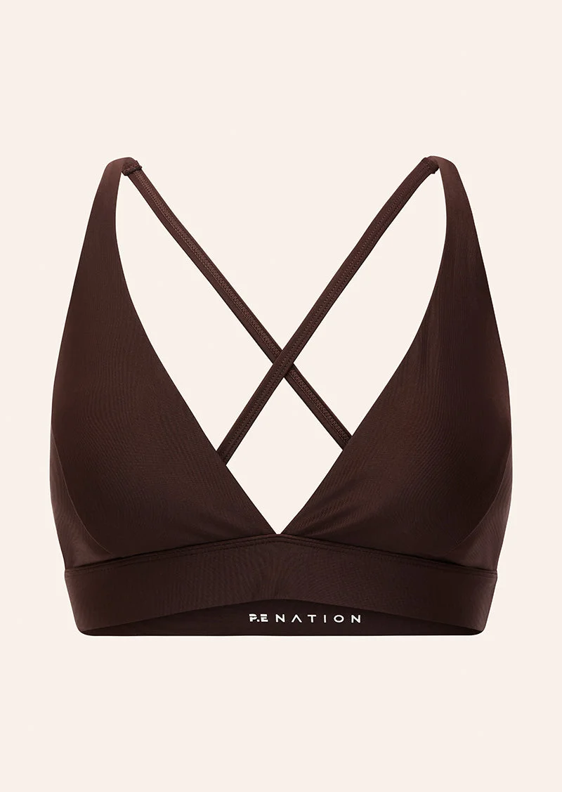 LUMEN SPORTS BRA IN MAHOGANY SHINE - 1