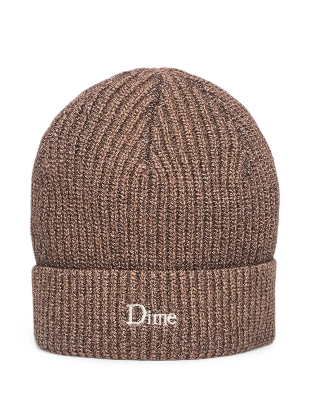 ribbed fold-over beanie hat - 1