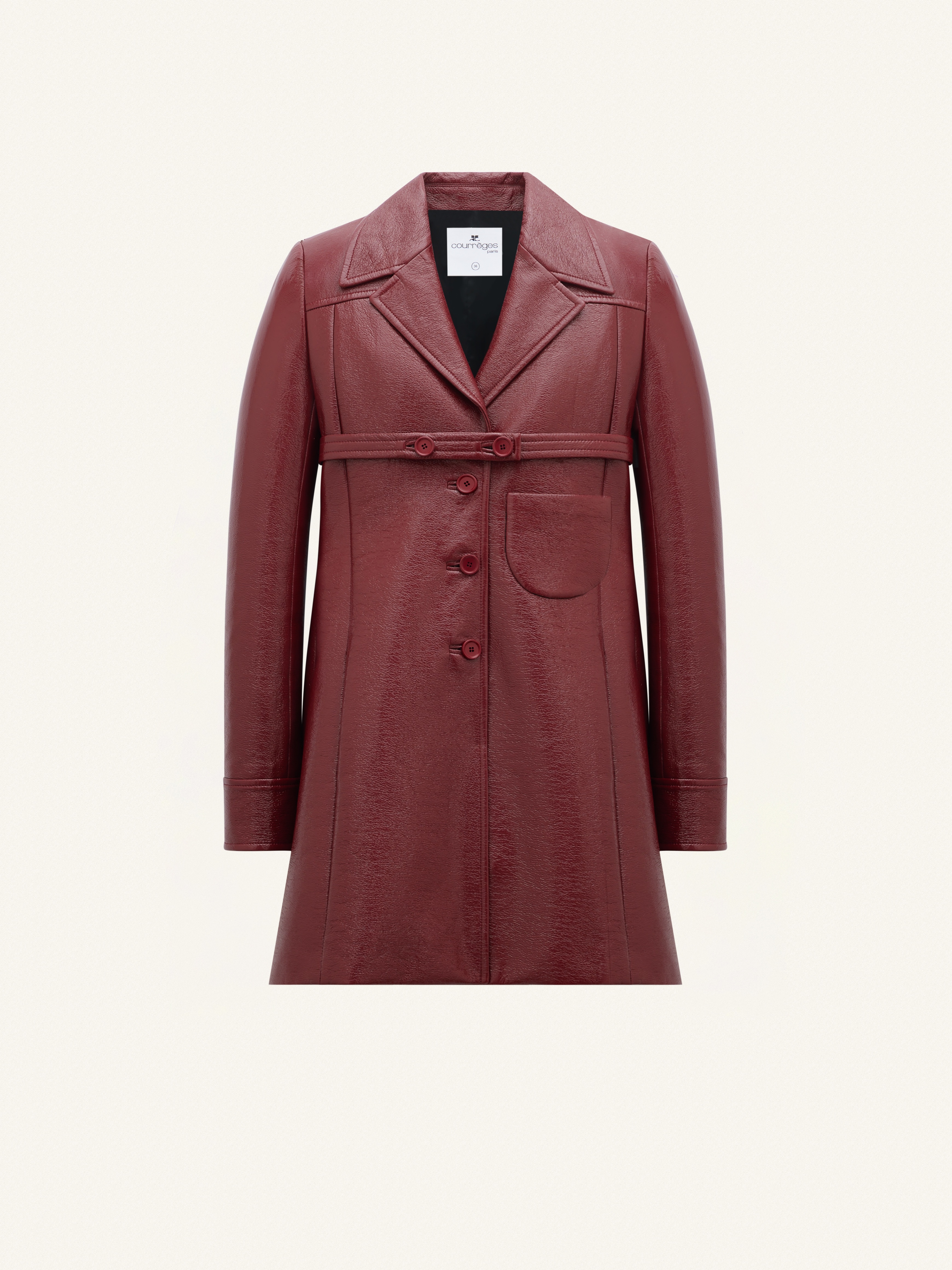 BELTED SHORT HERITAGE VINYL COAT - 1