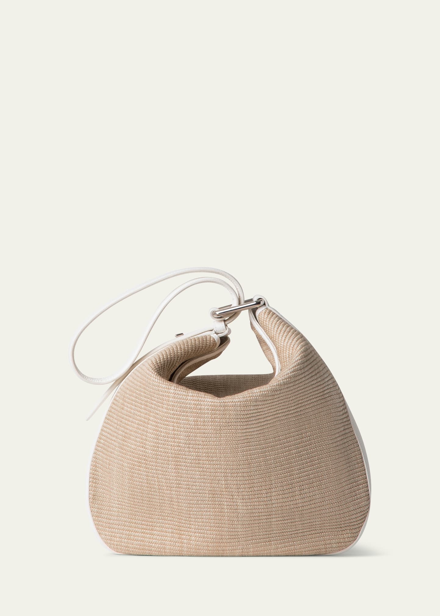 Anna Medium Raffia & Leather Hobo Bag - 2