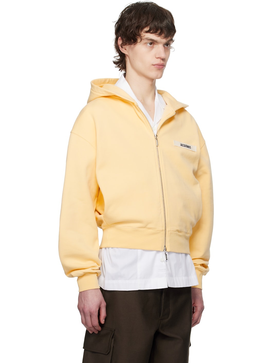Yellow La Casa 'The Gros Grain zipped' Hoodie - 2