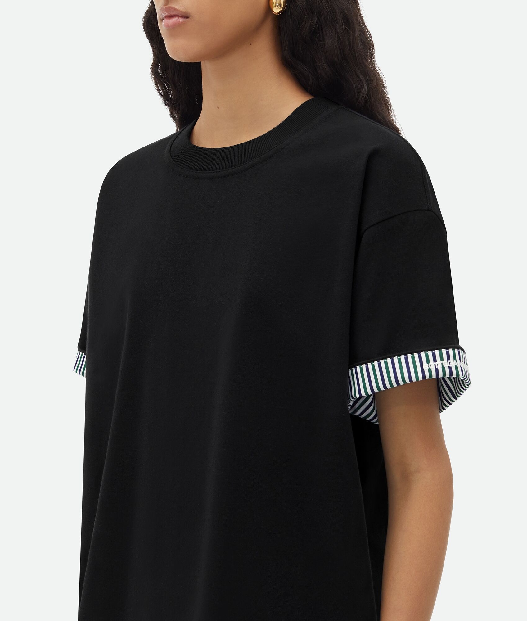 Double Layer Striped Cotton T-Shirt - 4