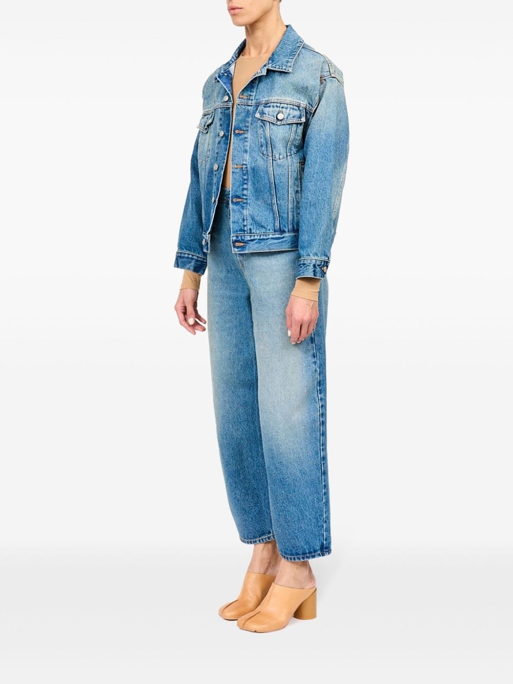 single-stitch denim jacket - 6