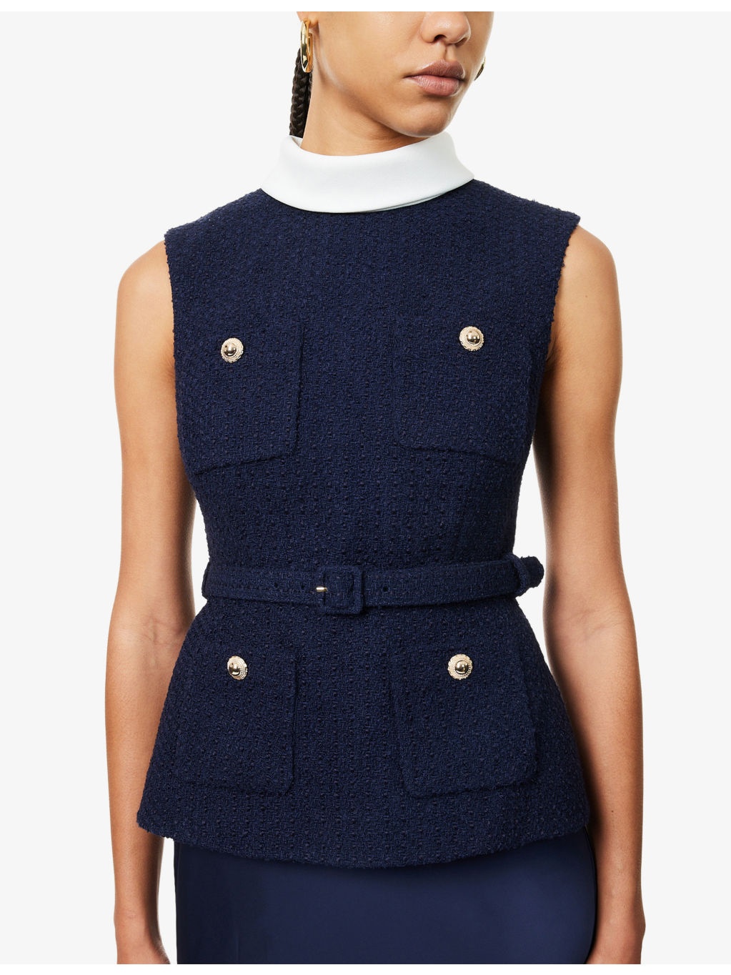 Boucle Sleeveless Woven Midi Dress - 5