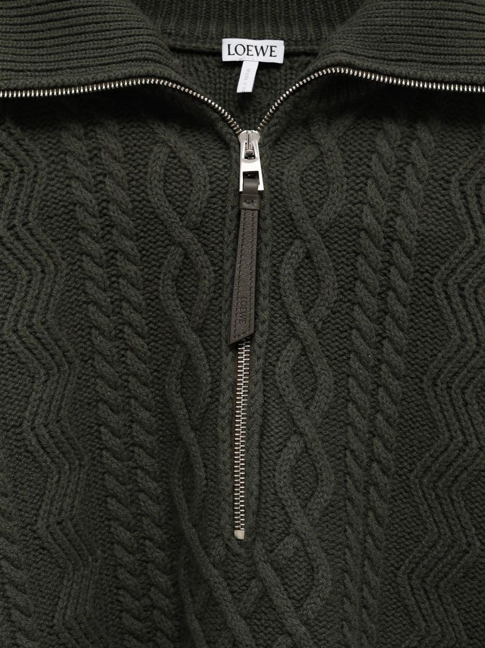 cable-knit half-zip sweater - 3