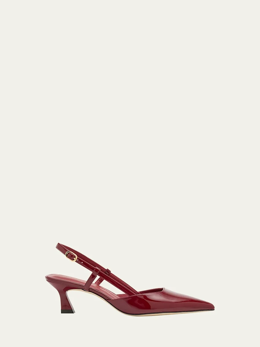 Vinnie Patent Kitten Slingback Pumps - 1