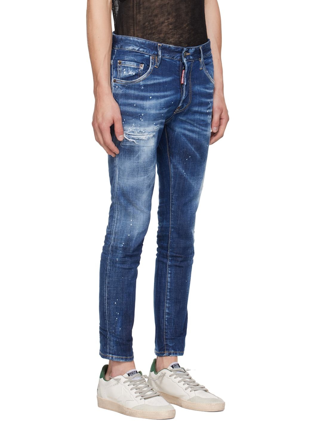 Blue Dark Easy Wash Skater Jeans - 2