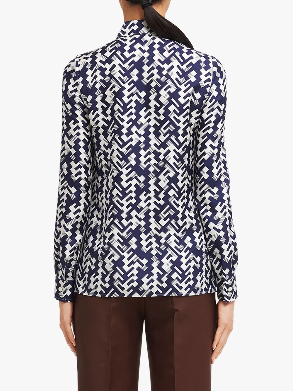 geometric print shirt - 4