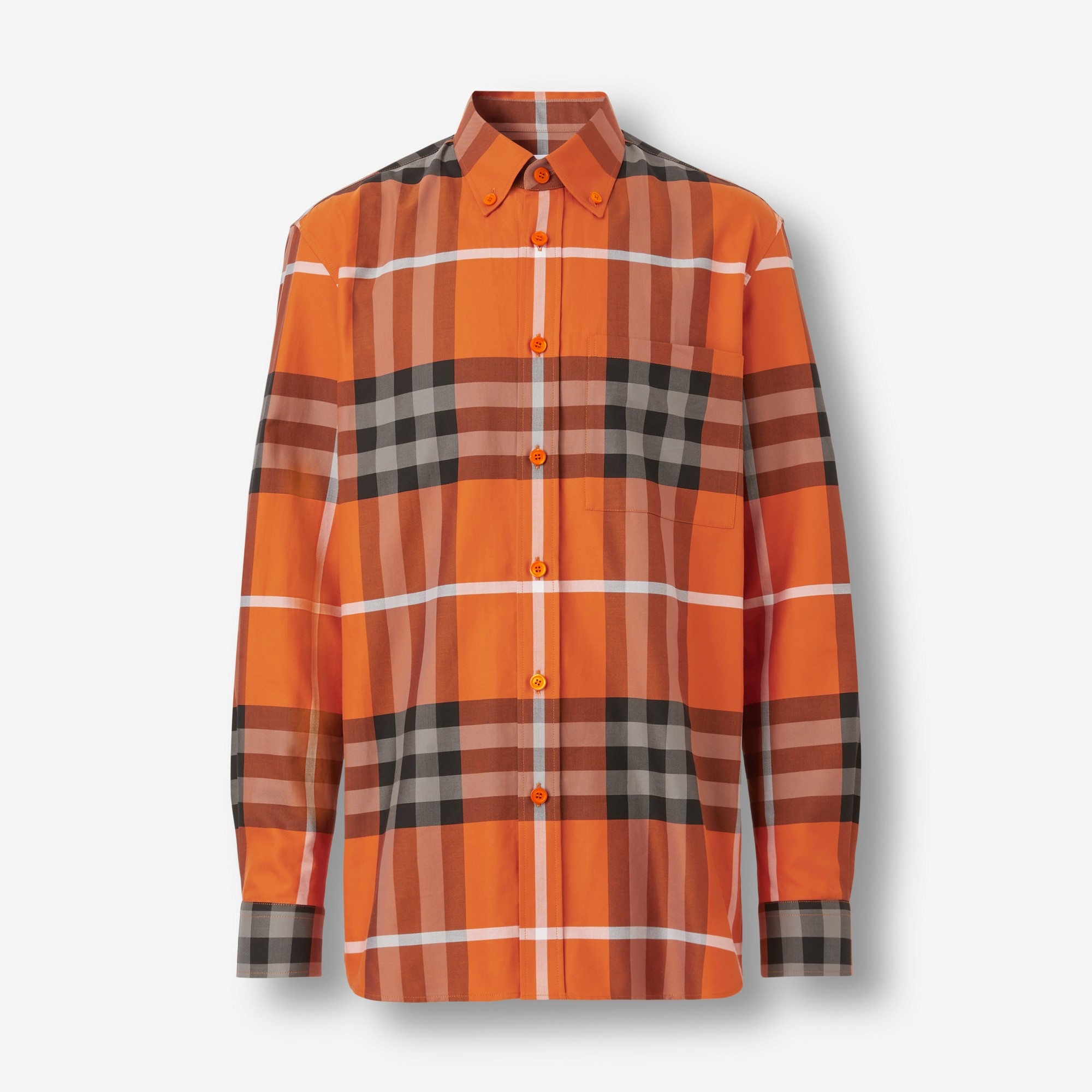 Exaggerated Check Cotton Poplin Shirt - 1