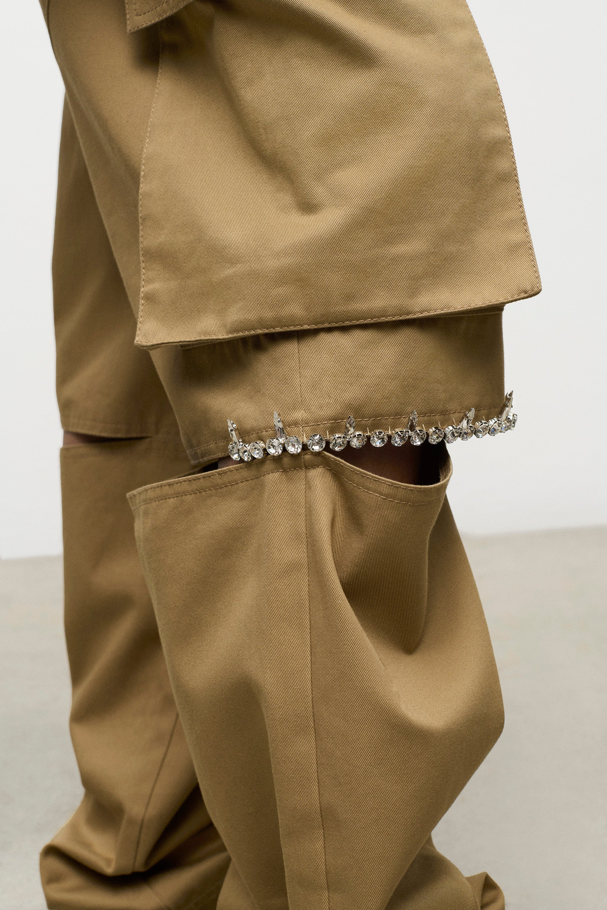 CRYSTAL SLIT CARGO PANT - 5
