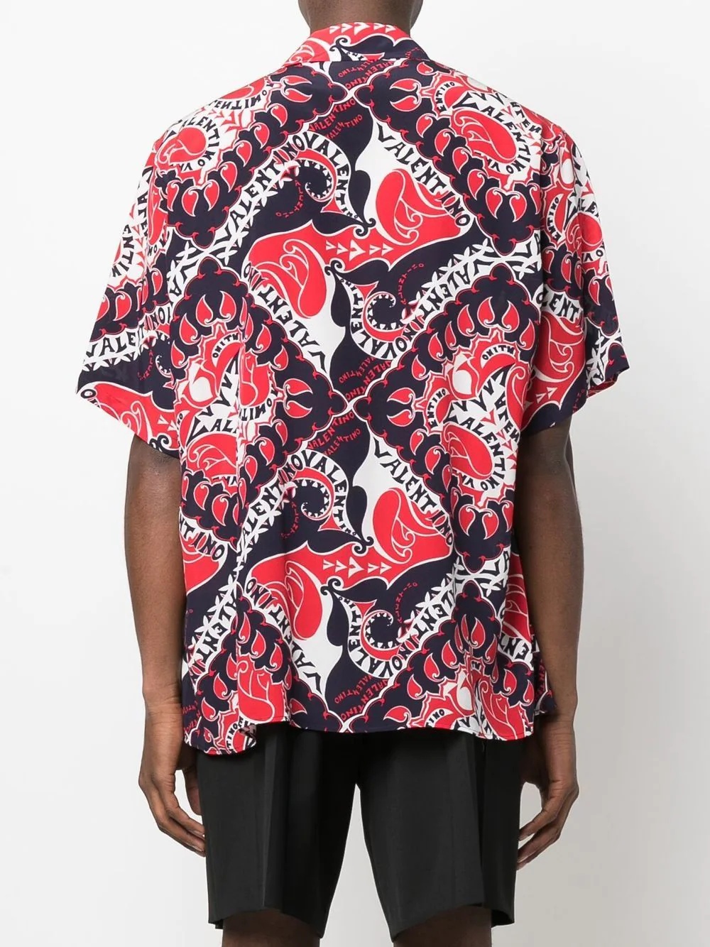 bandana-print short-sleeve silk shirt - 4