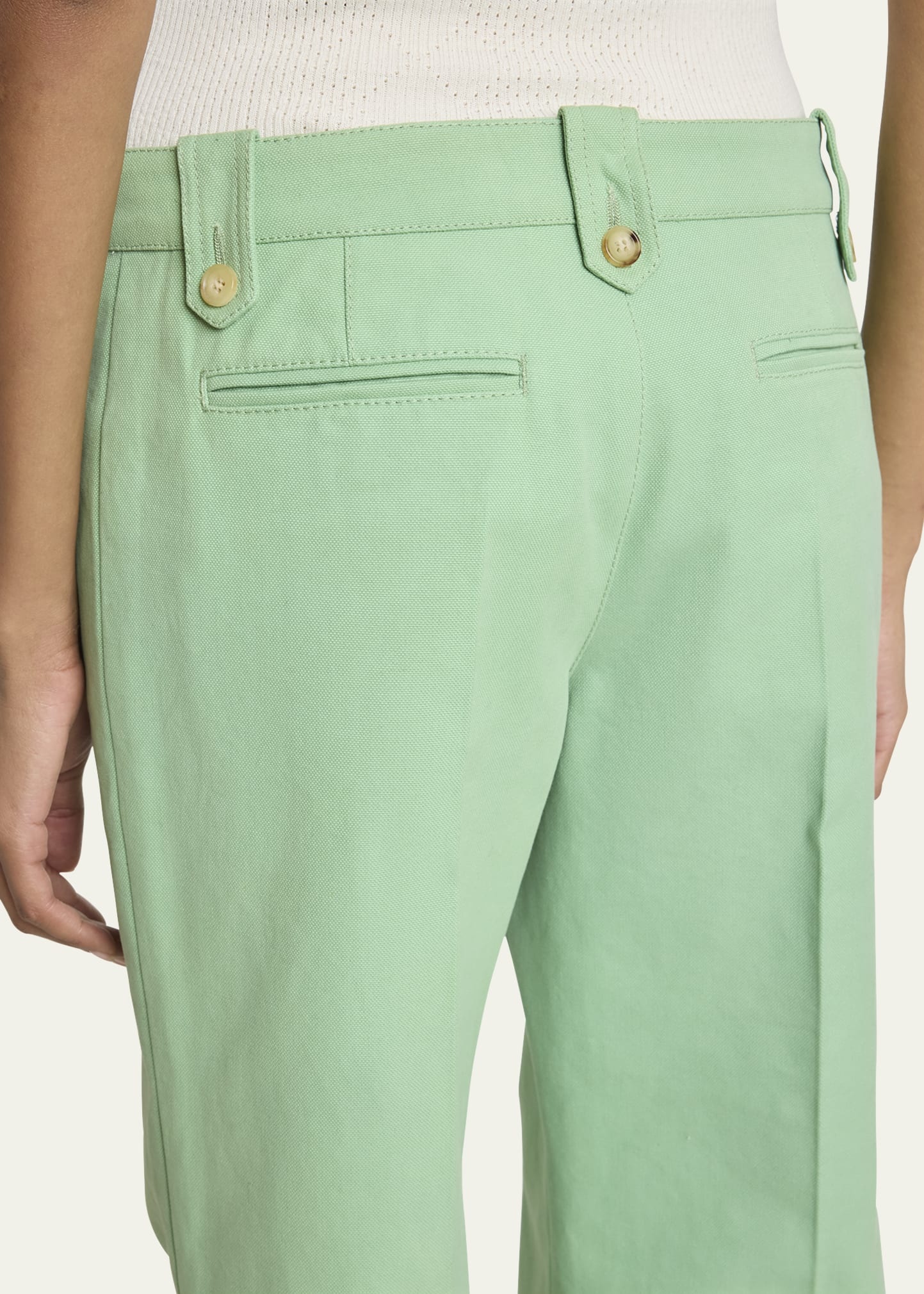 Wide Leg Cotton Canvas Pants - 5