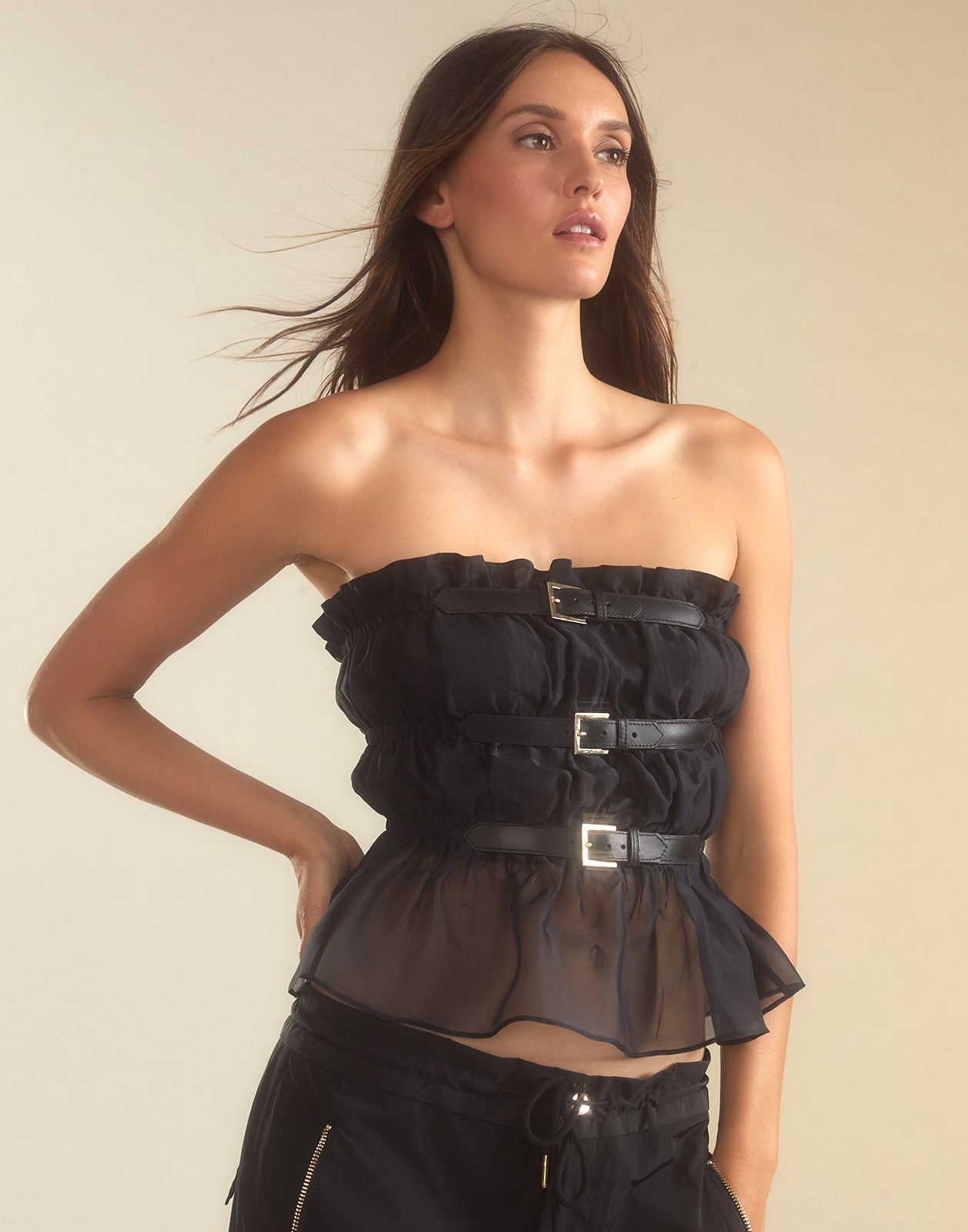 Buckle Up Silk Organza Top - 3