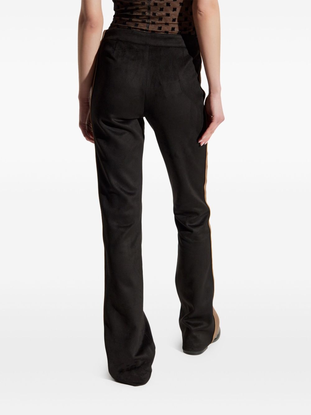 stripe-detail flared trousers - 3