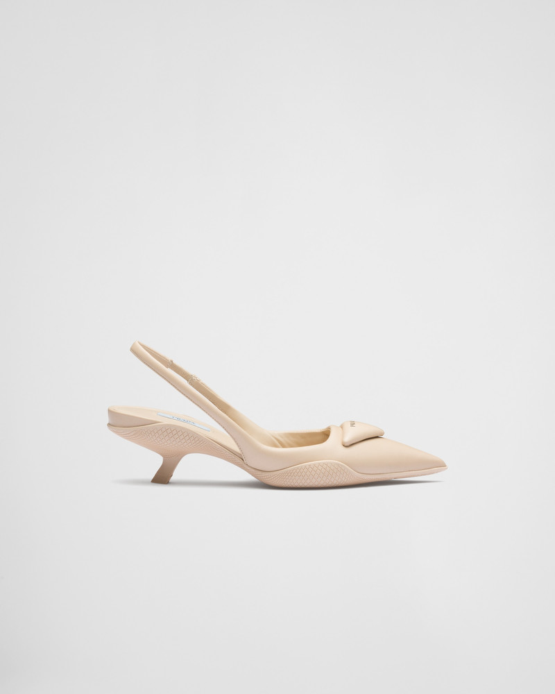 Prada Soft padded leather slingback pumps outlook