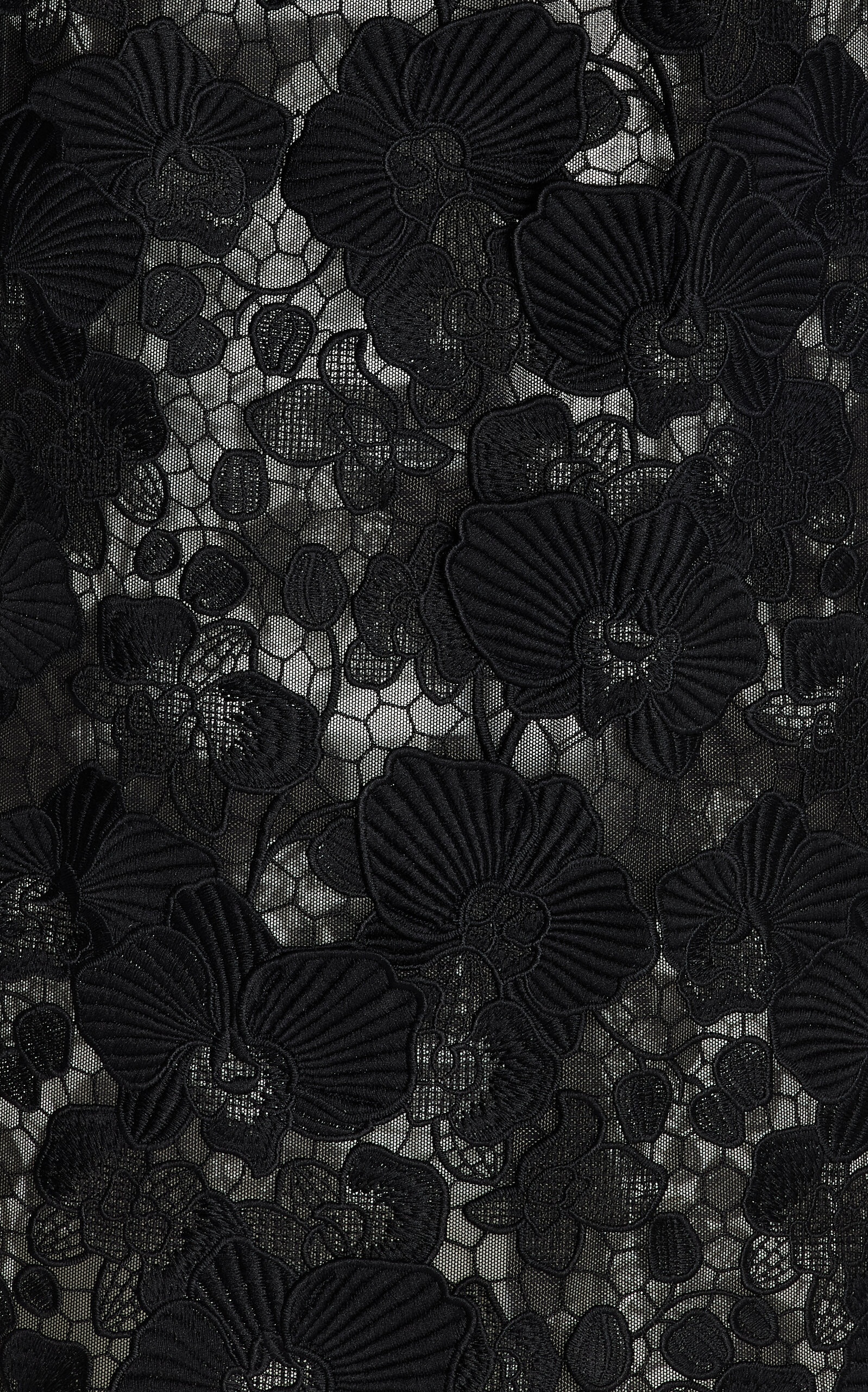 Off Shoulder Orchid Guipure & Knit Dress black - 7