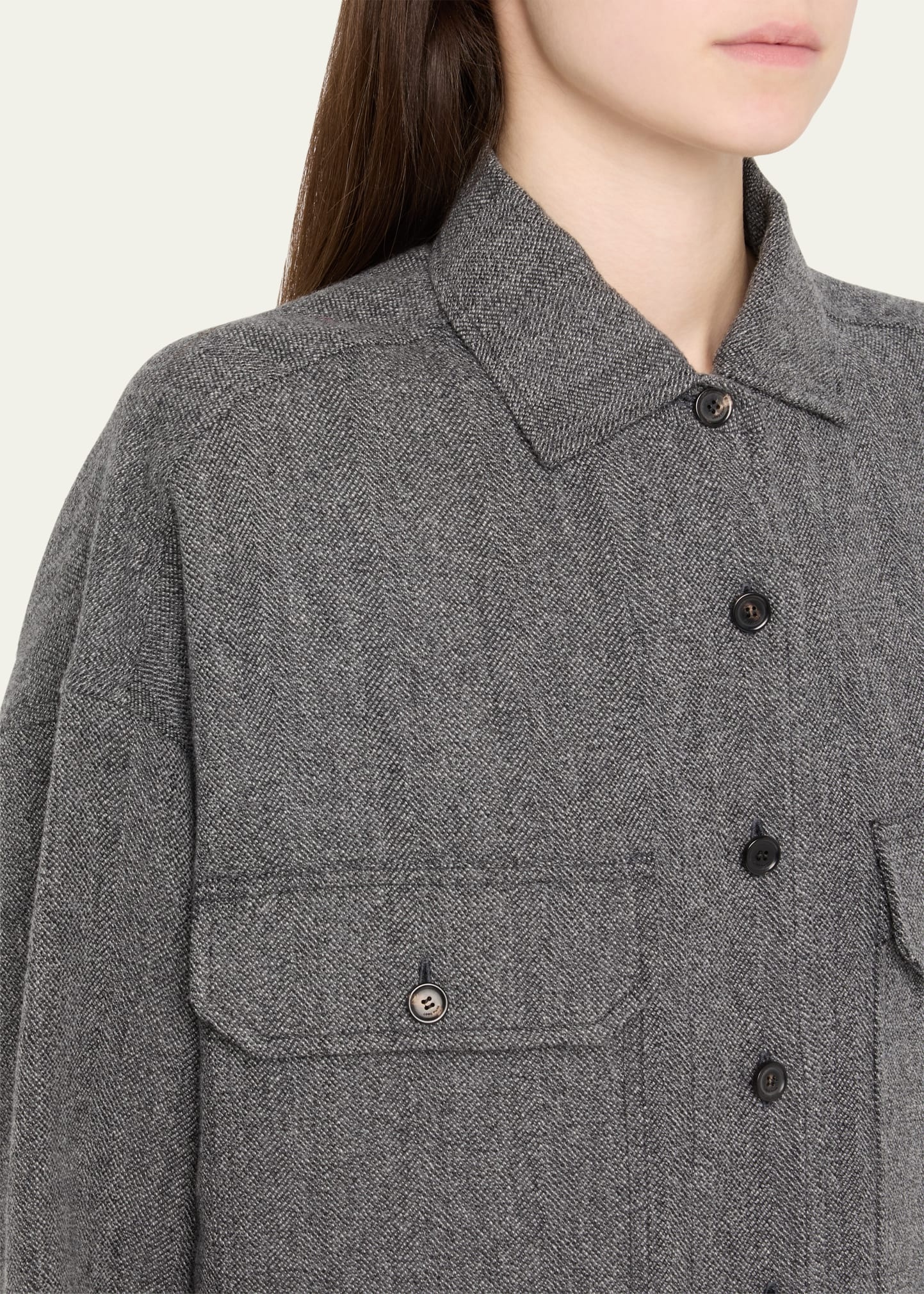 Darby Button Down Wool Cashmere Overshirt - 5