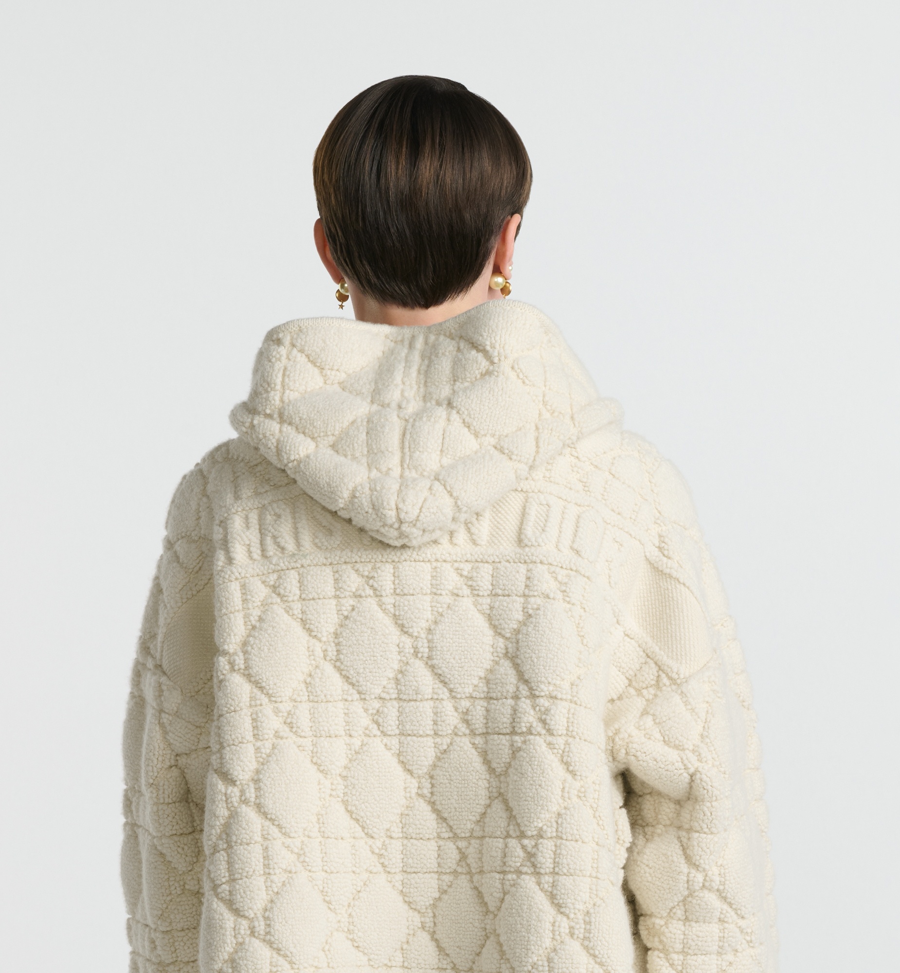 Cannage Zipped Cardigan with Hood - 3