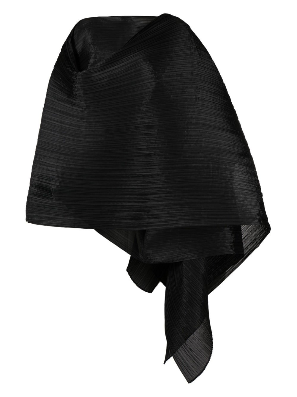 asymmetric plissé cape - 1