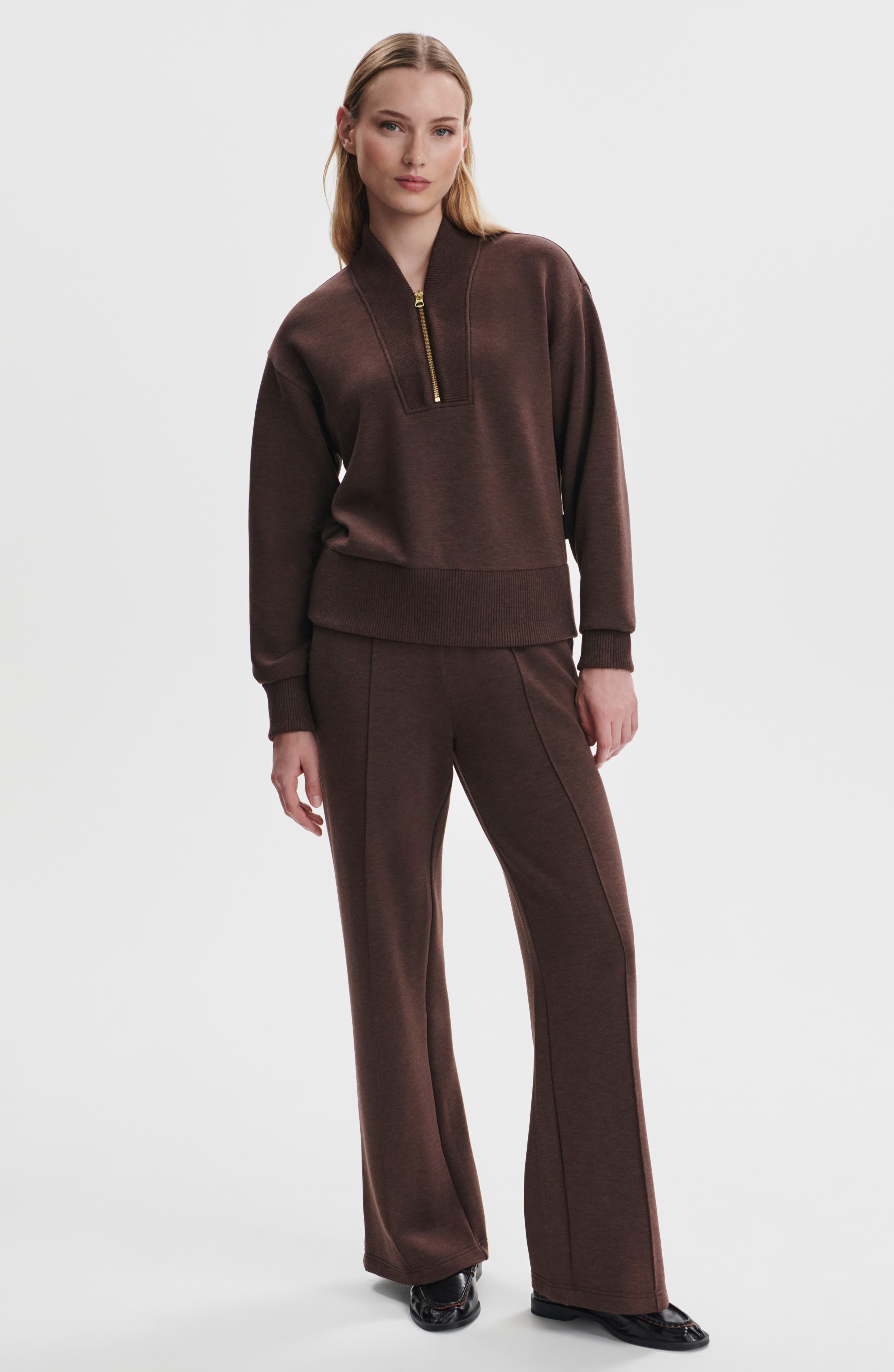 Varley Sally Half Zip Sweatshirt in Coffee Bean Marl at Nordstrom - 5
