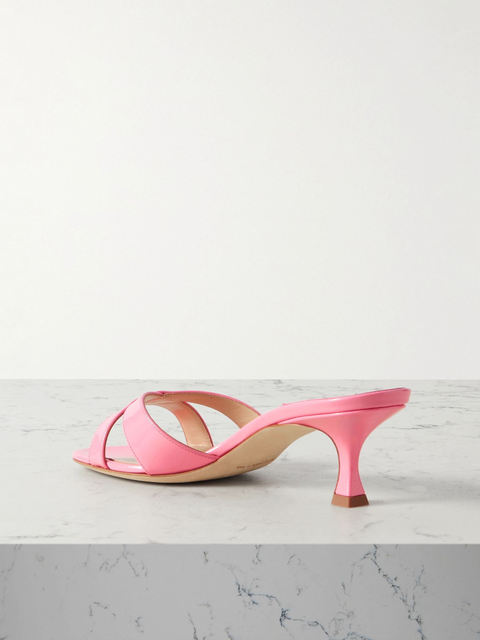 Callamu 50 patent-leather mules Bright pink - 3