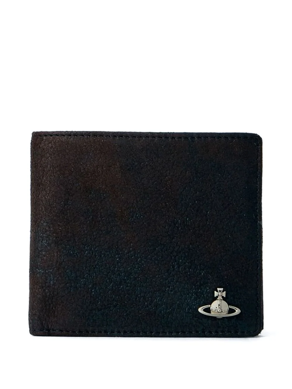 metal logo suede wallet - 1