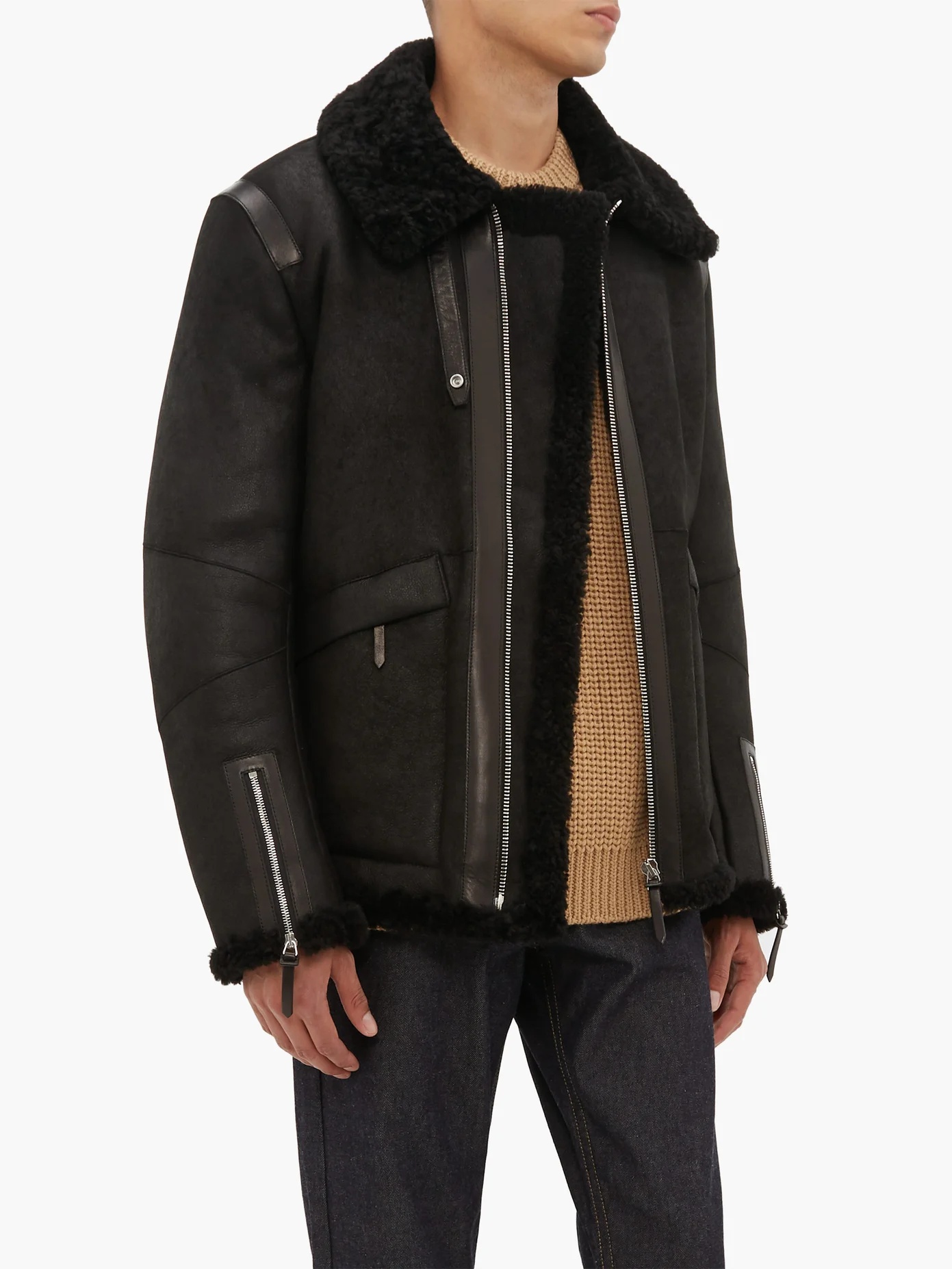 Shearling aviator jacket - 6