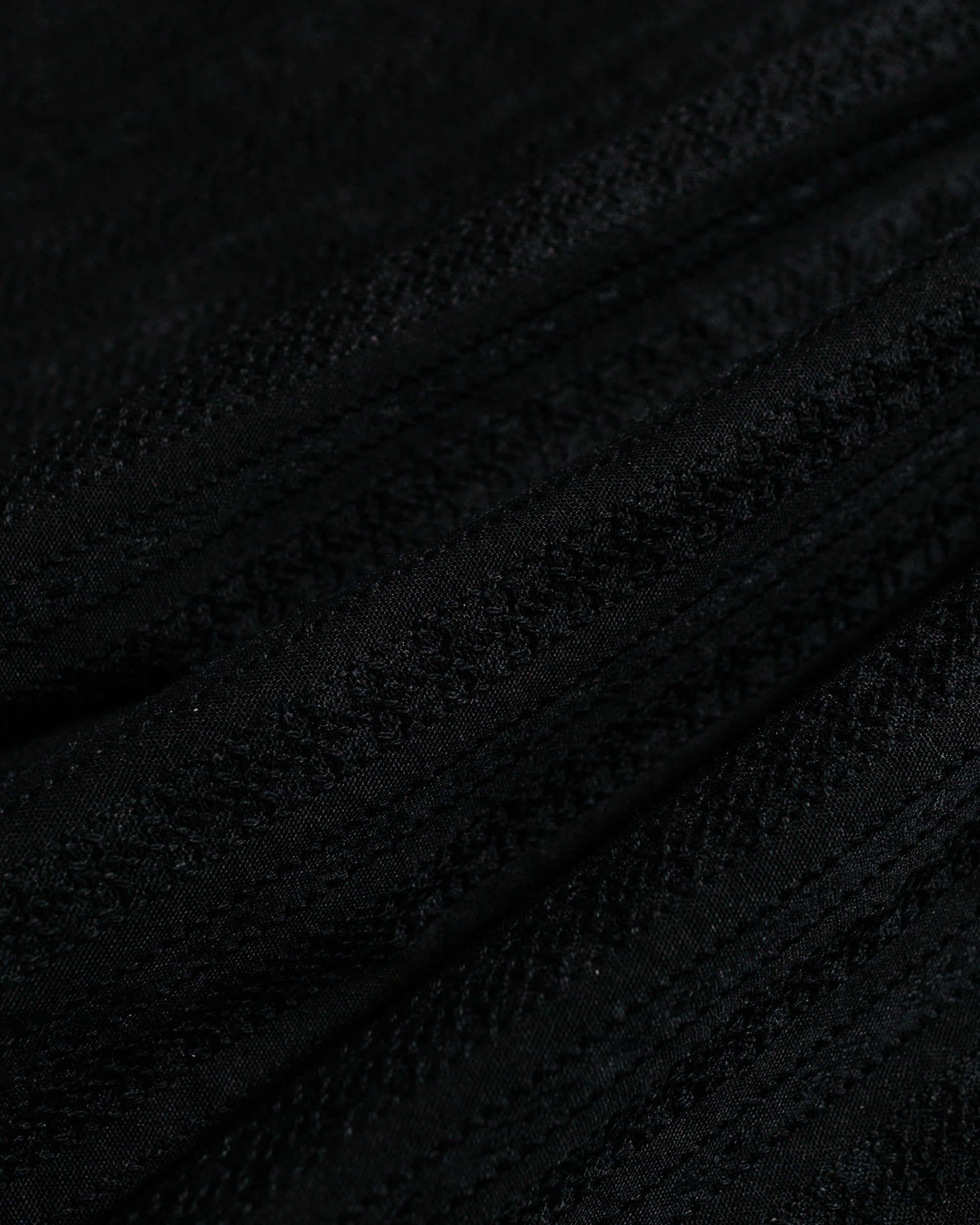 Camp Shirt Black Cotton Lace Stripe Jacquard - 6