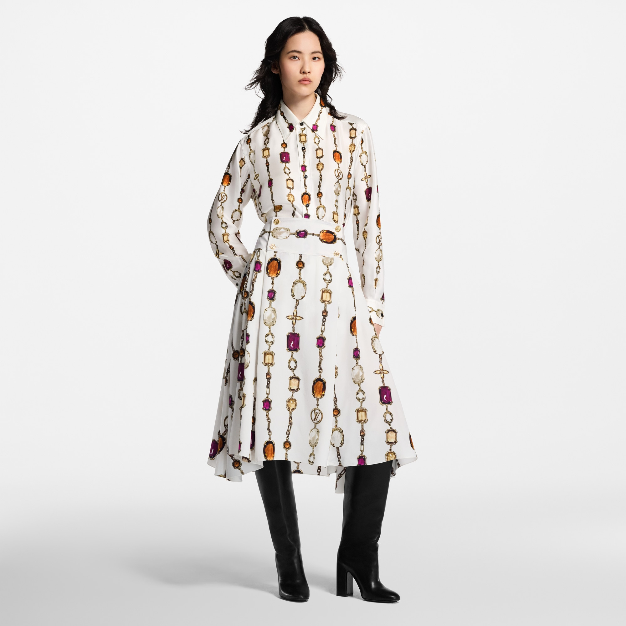 Necklace Print Midi Skirt - 6