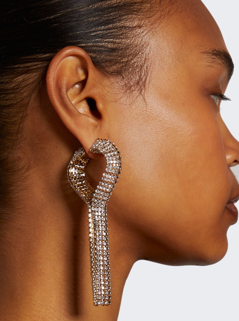 rabanne Crystal Chainmail Earrings Gold outlook