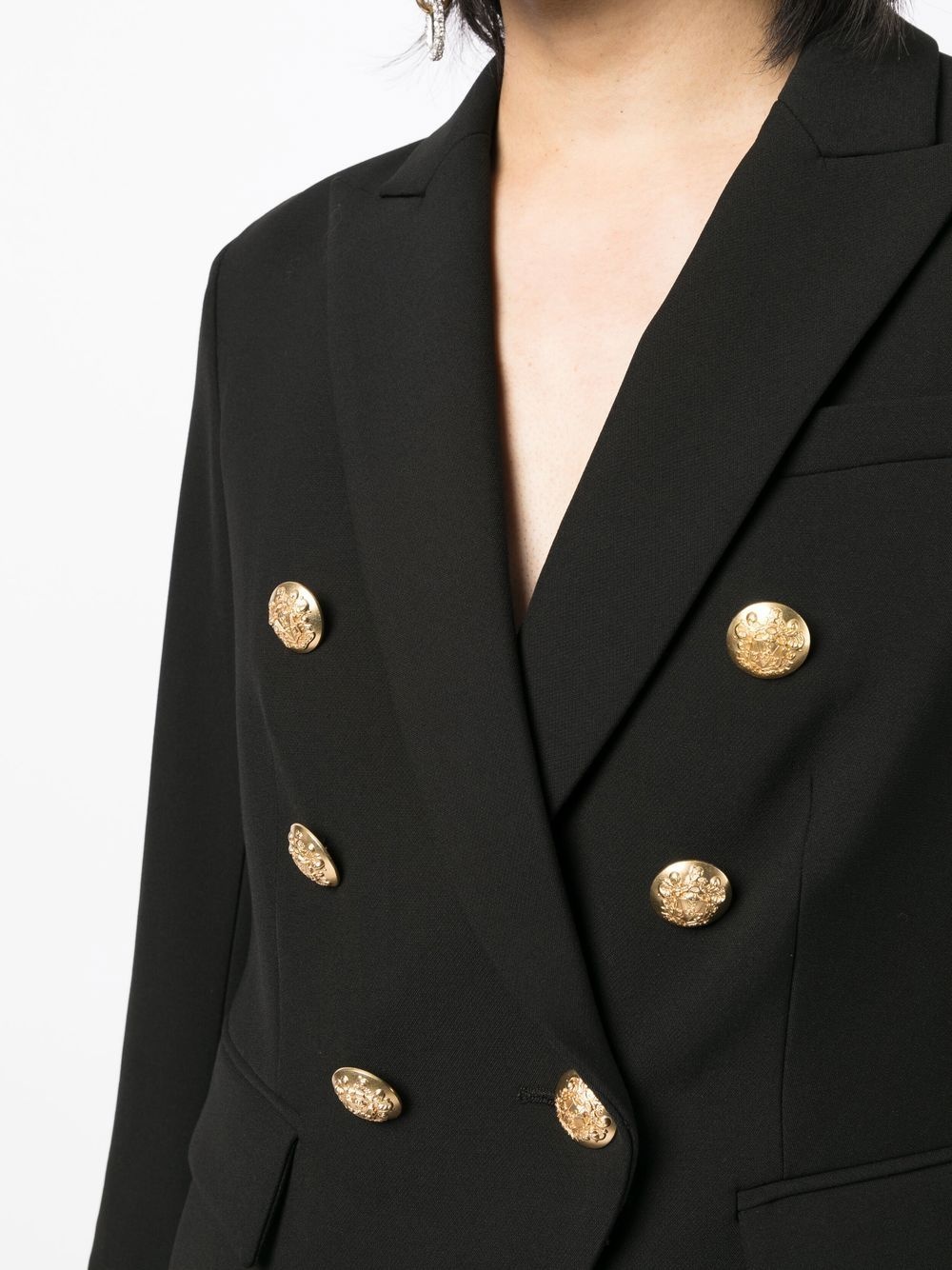 double-breasted golden-buttons blazer - 5