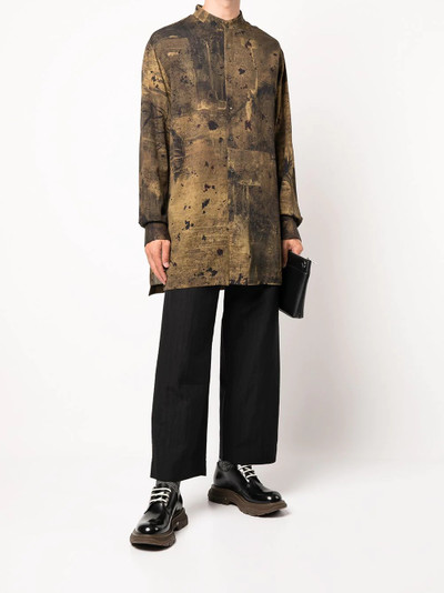 Ziggy Chen abstract-print band collar shirt outlook