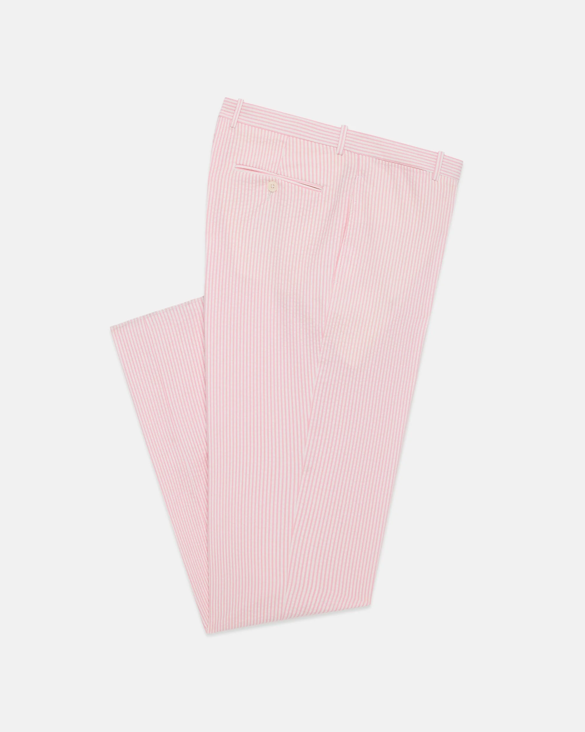 MADE-IN-CANADA PINK STRIPE SEERSUCKER TROUSER - 1