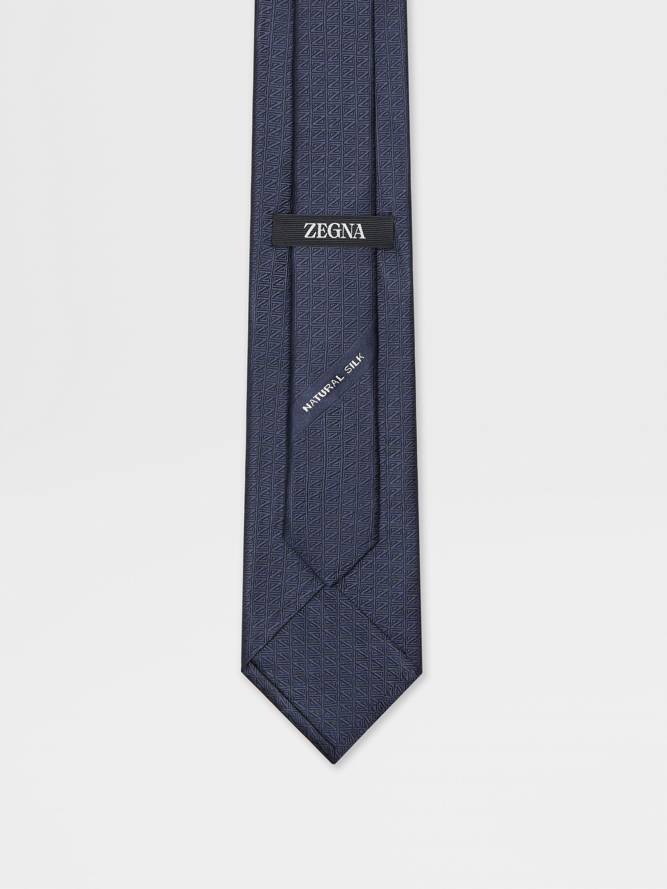 DARK BLUE SILK TIE - 3