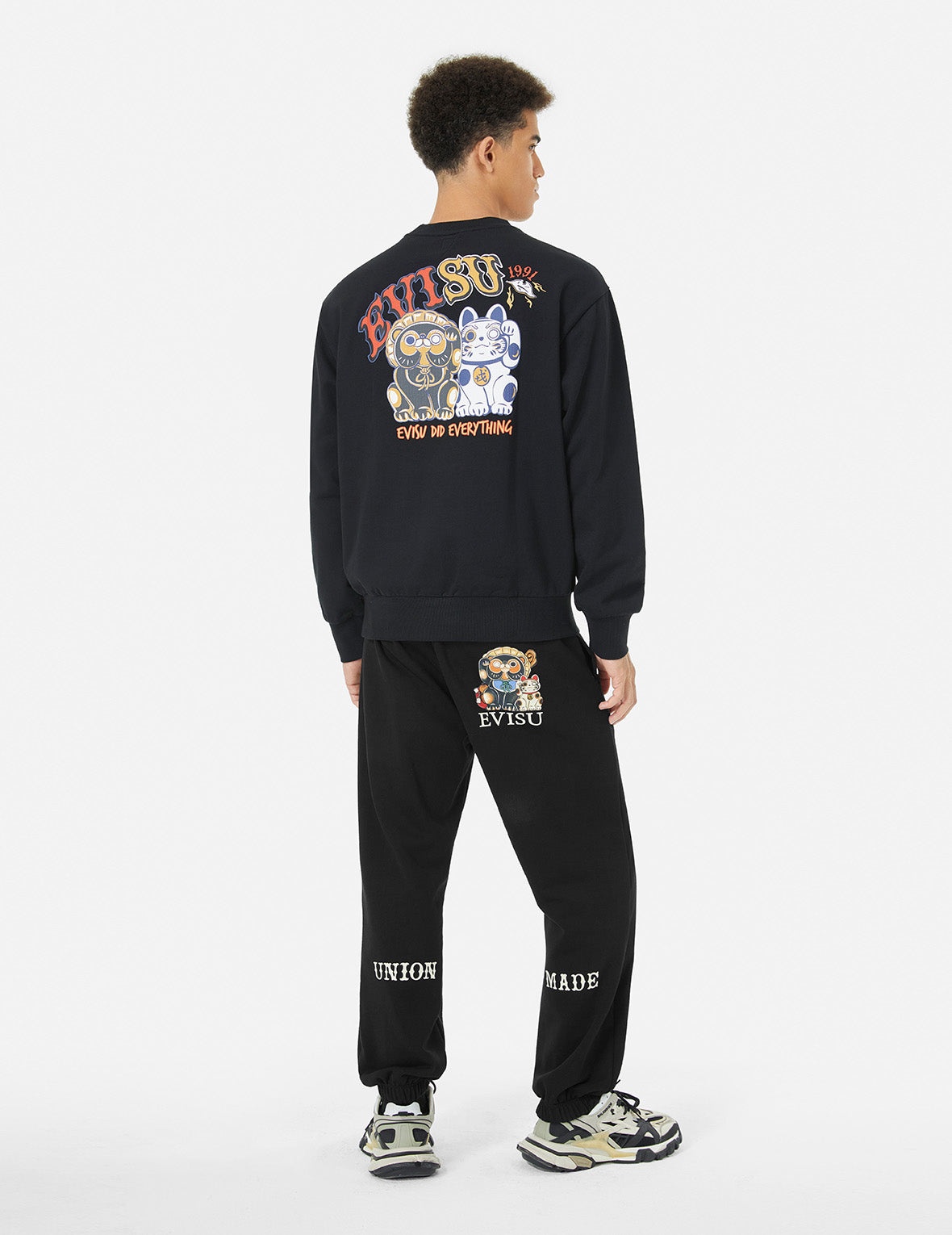 Tanuki Print Straight Fit Sweatpants - 3