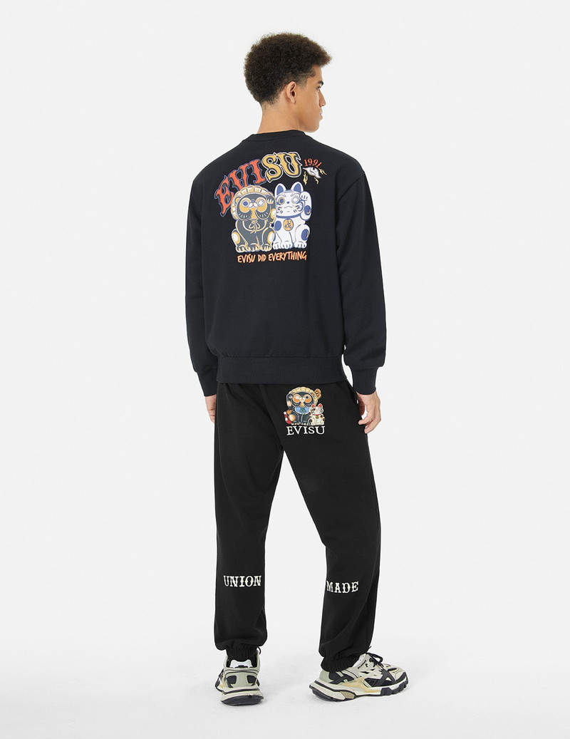 Tanuki Print Straight Fit Sweatpants 3
