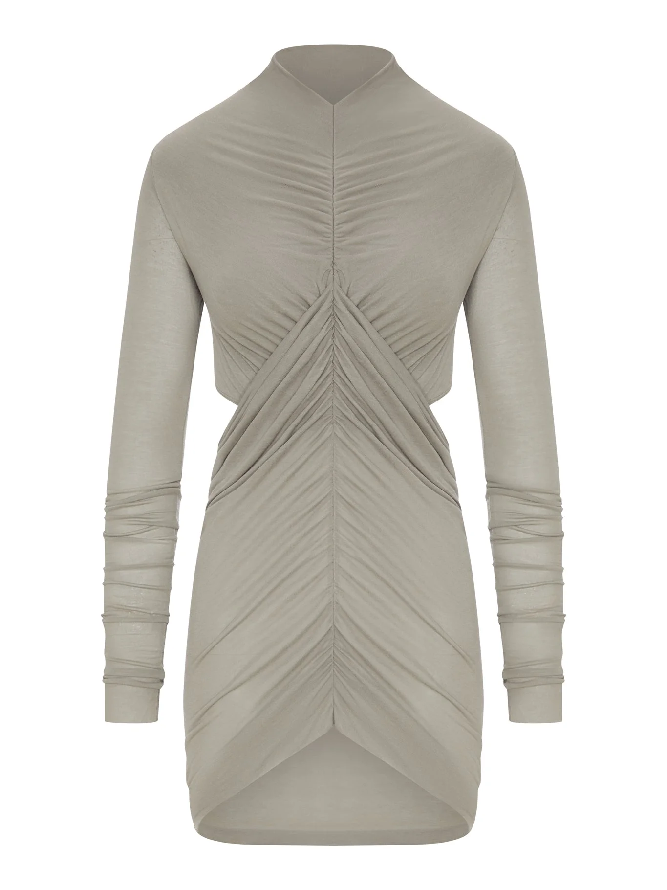 LONG DRAPED VISCOSE T-SHIRT WITH LONG SLEEVES - 1