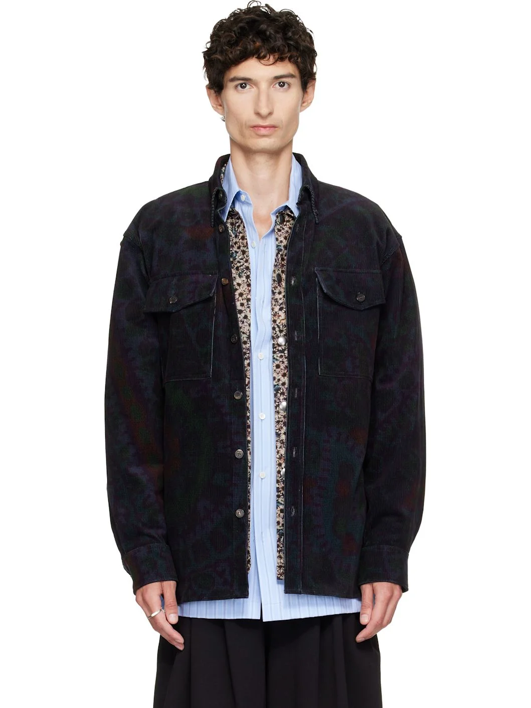 Purple Cotton Corduroy Shirt - 1