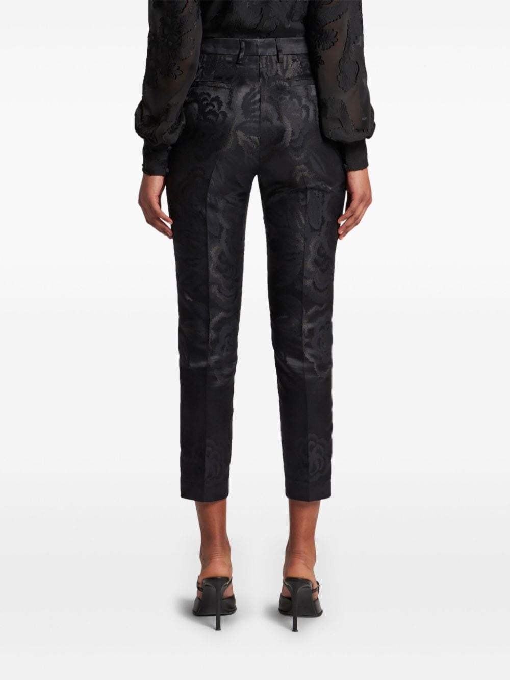 jacquard tapered trousers - 4