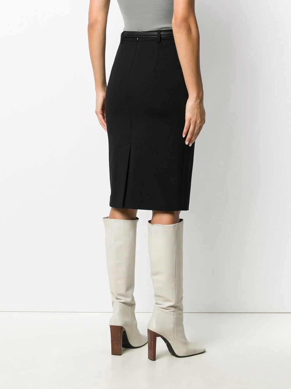 belted pencil skirt - 4