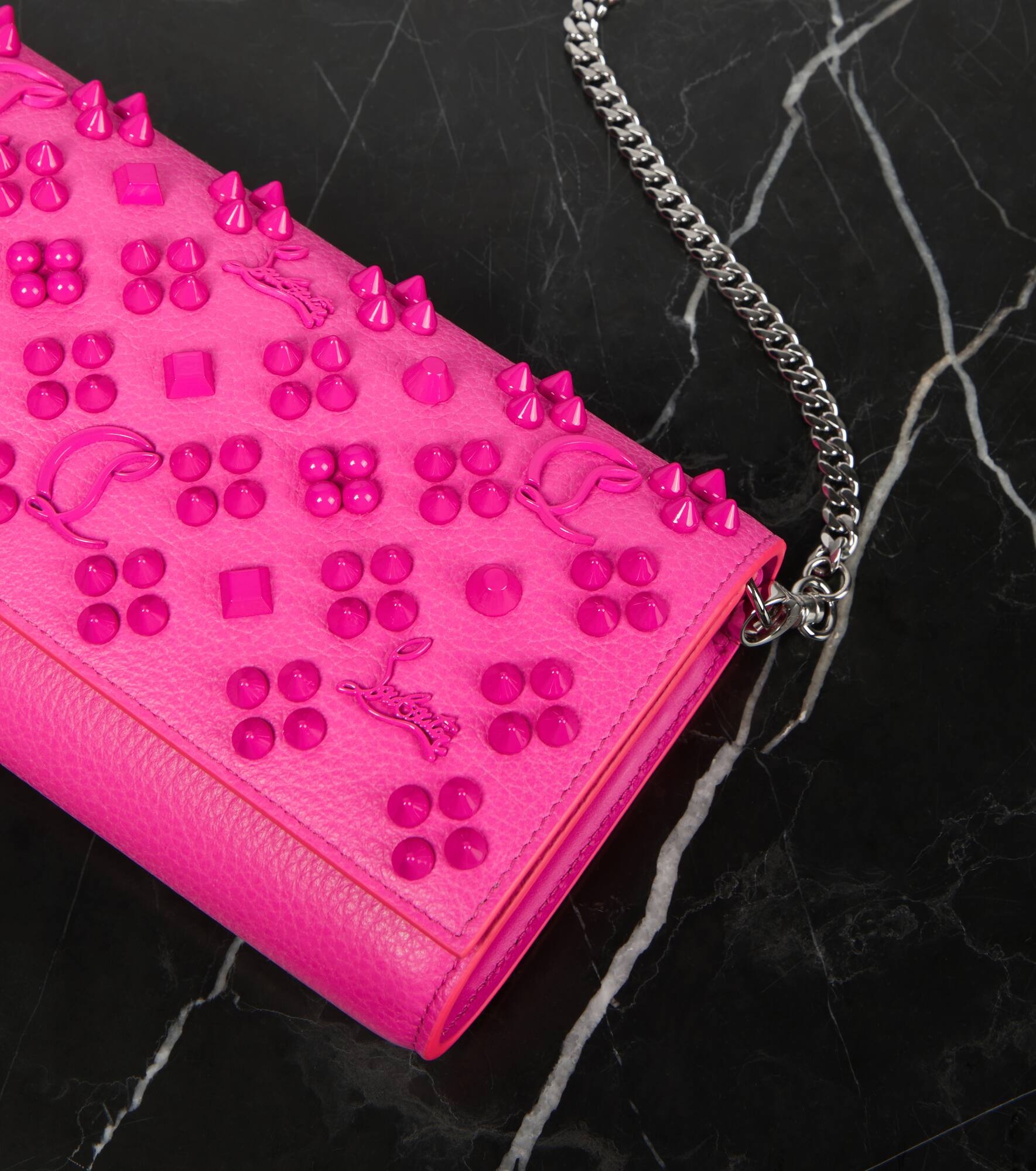 Paloma embellished leather wallet on chain - 6