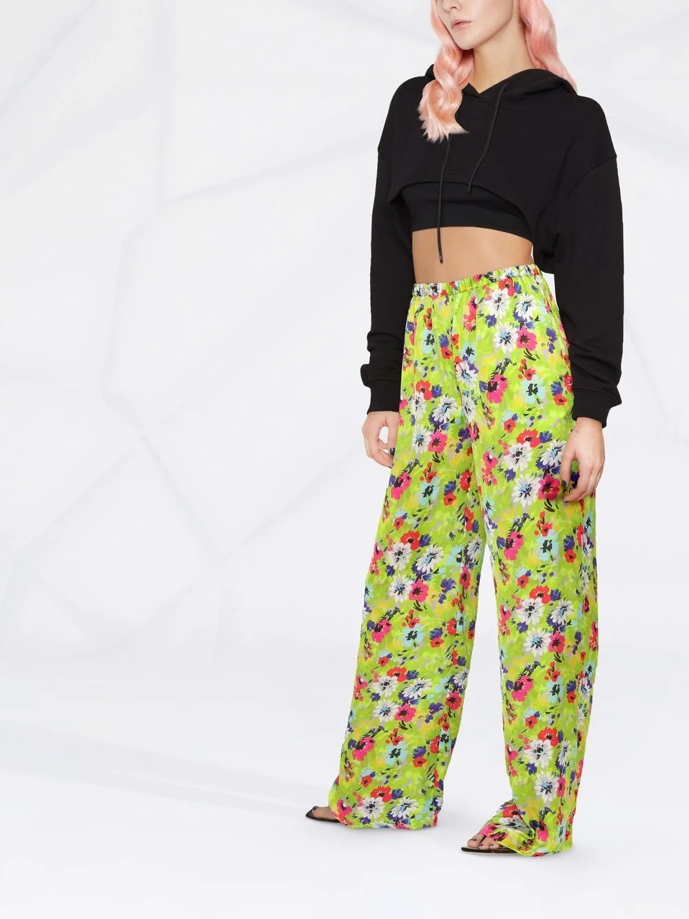 floral-print sequin-embellished trousers - 4