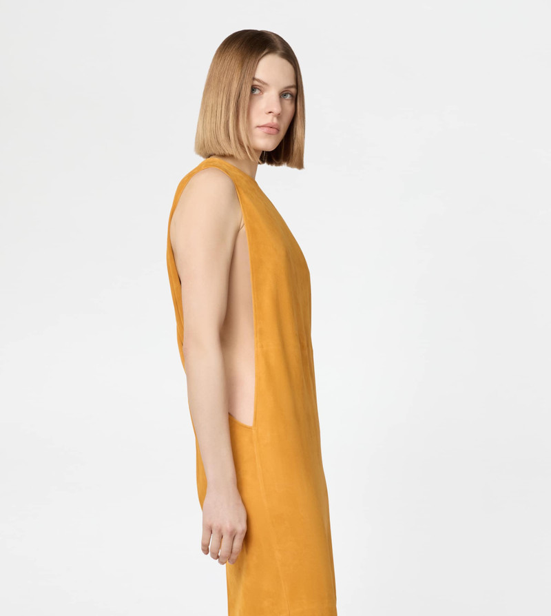 DRESS IN PASHMY SUEDE - YELLOW 5