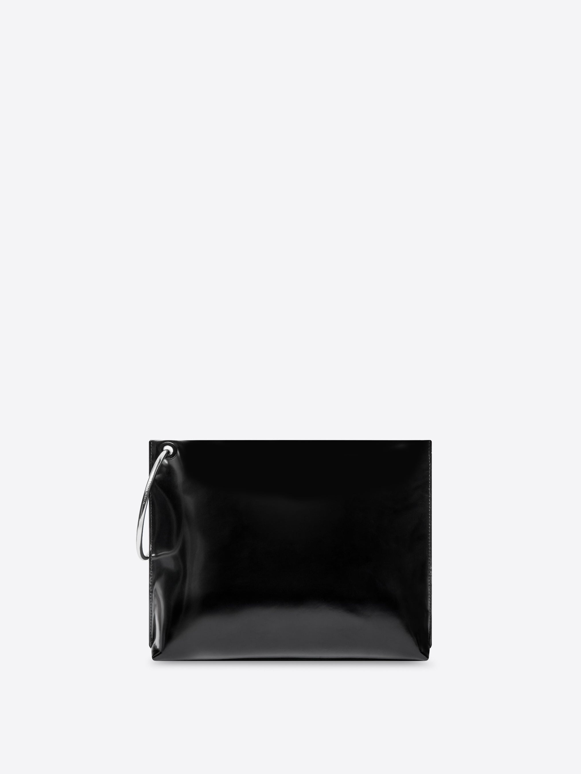 Dries Van Noten Metal Ring Leather Clutch Bag