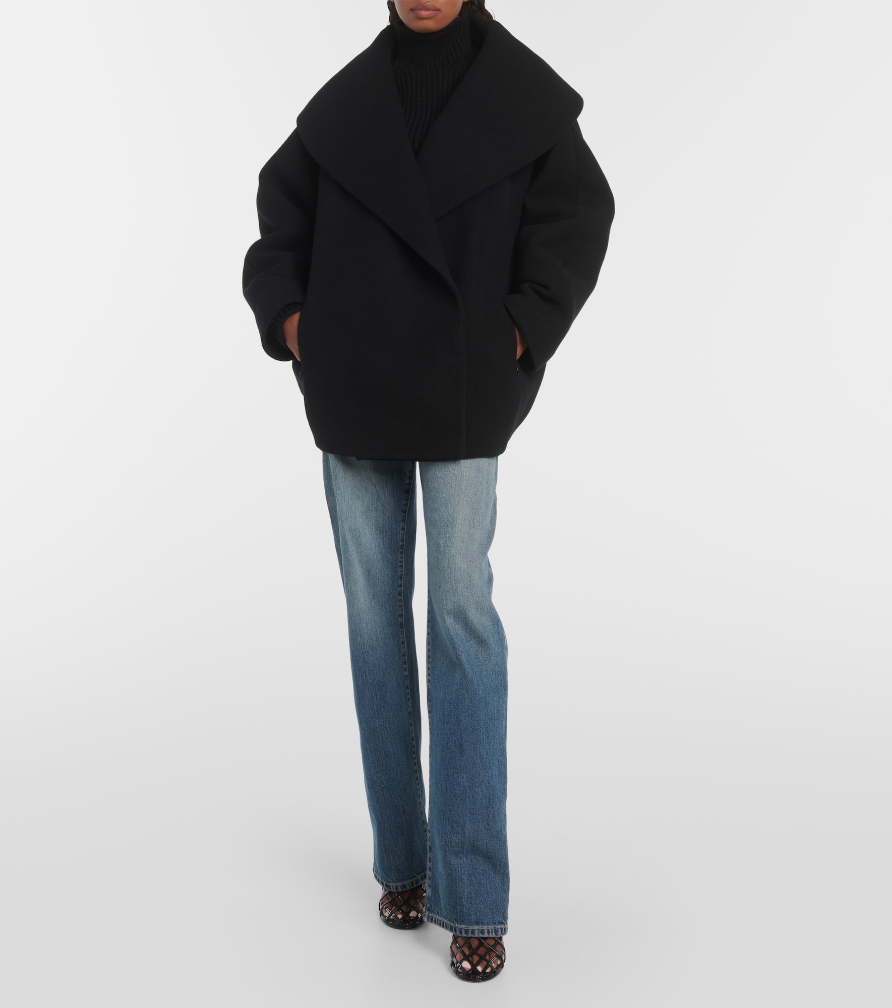 Cocoon wrap virgin wool coat - 2
