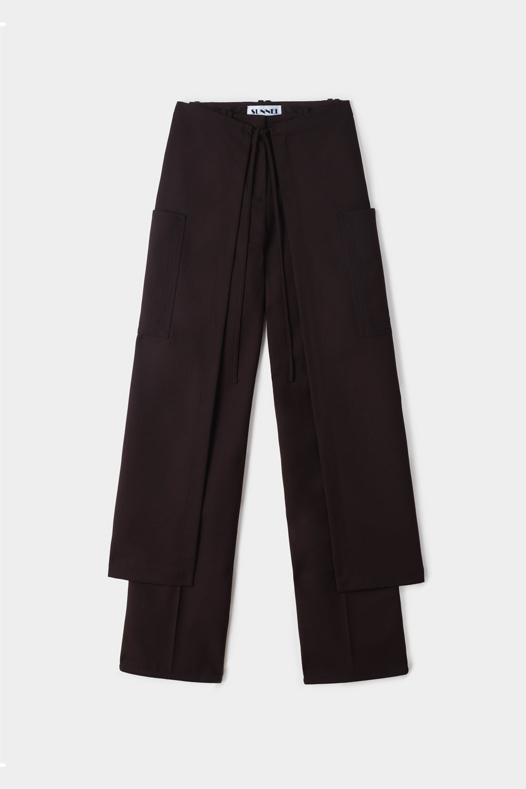 LONG PANEL PANTS / burnt aubergine - 1