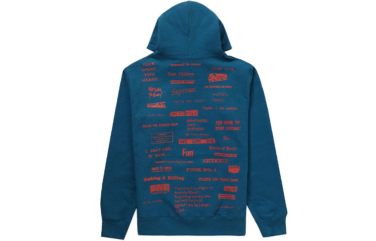 Supreme FW19 Stop Crying Hooded Sweater 'Blue' SUP-FW19-10628 - 2