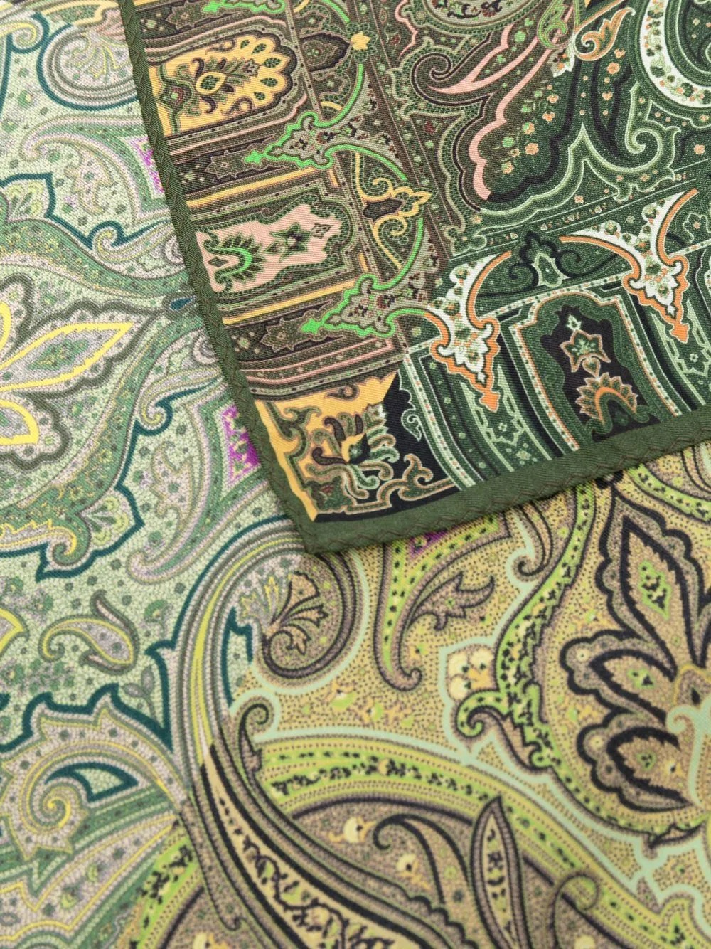 paisley-print silk pocket square - 3