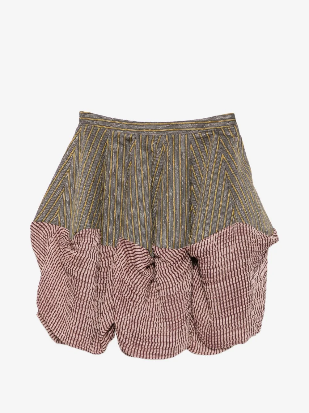stripe-pattern bubble-hem mini skirt - 1